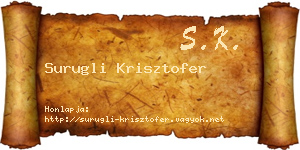 Surugli Krisztofer névjegykártya